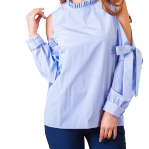 Blusa Mangas Cortadas com Lacinho